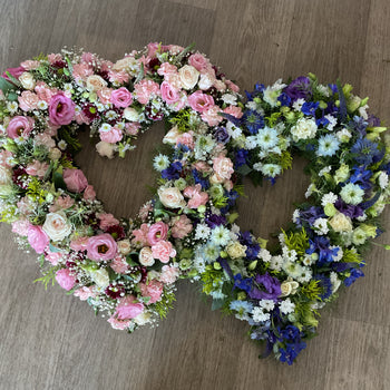 Double heart funeral tribute