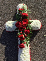 Cross funeral tributes