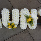 Funeral tribute lettering