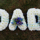 DAD massed lettering funeral tribute