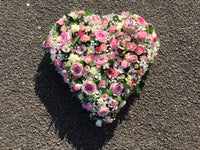 Heart Shaped design  (Closed heart shape no hole in middle) open work with flowers