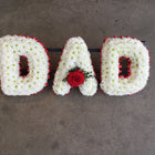 DAD massed lettering funeral tribute