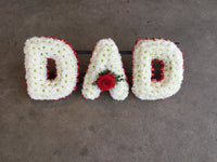 DAD massed lettering funeral tribute