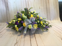 Small seasonal basket in delicate lemons and lilacs, PICTURE SHOWN IS SMALL SIZE
