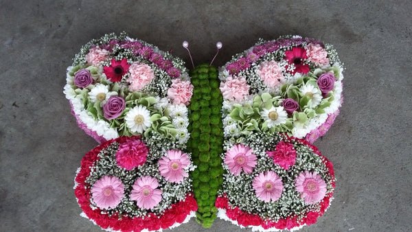 Butterfly design bespoke funeral tribute