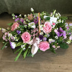 Lovely delicate pink and white basket for Mother’s Day 