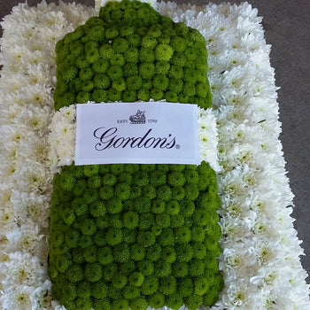 Gin Bottle bespoke funeral tribute