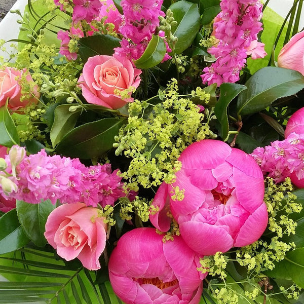 Hot pink and Zingy green hand tied